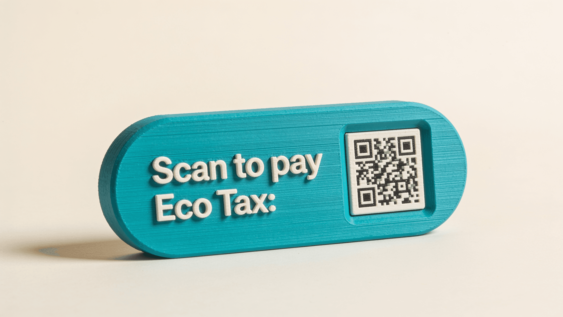 Tapora scan-to-pay Eco Tax plaque with QR code
