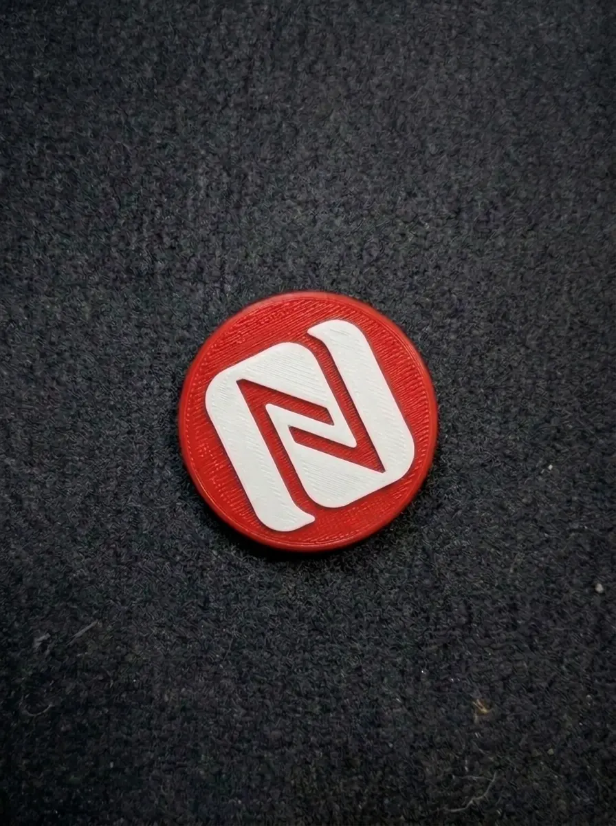 NFC badge on product packaging