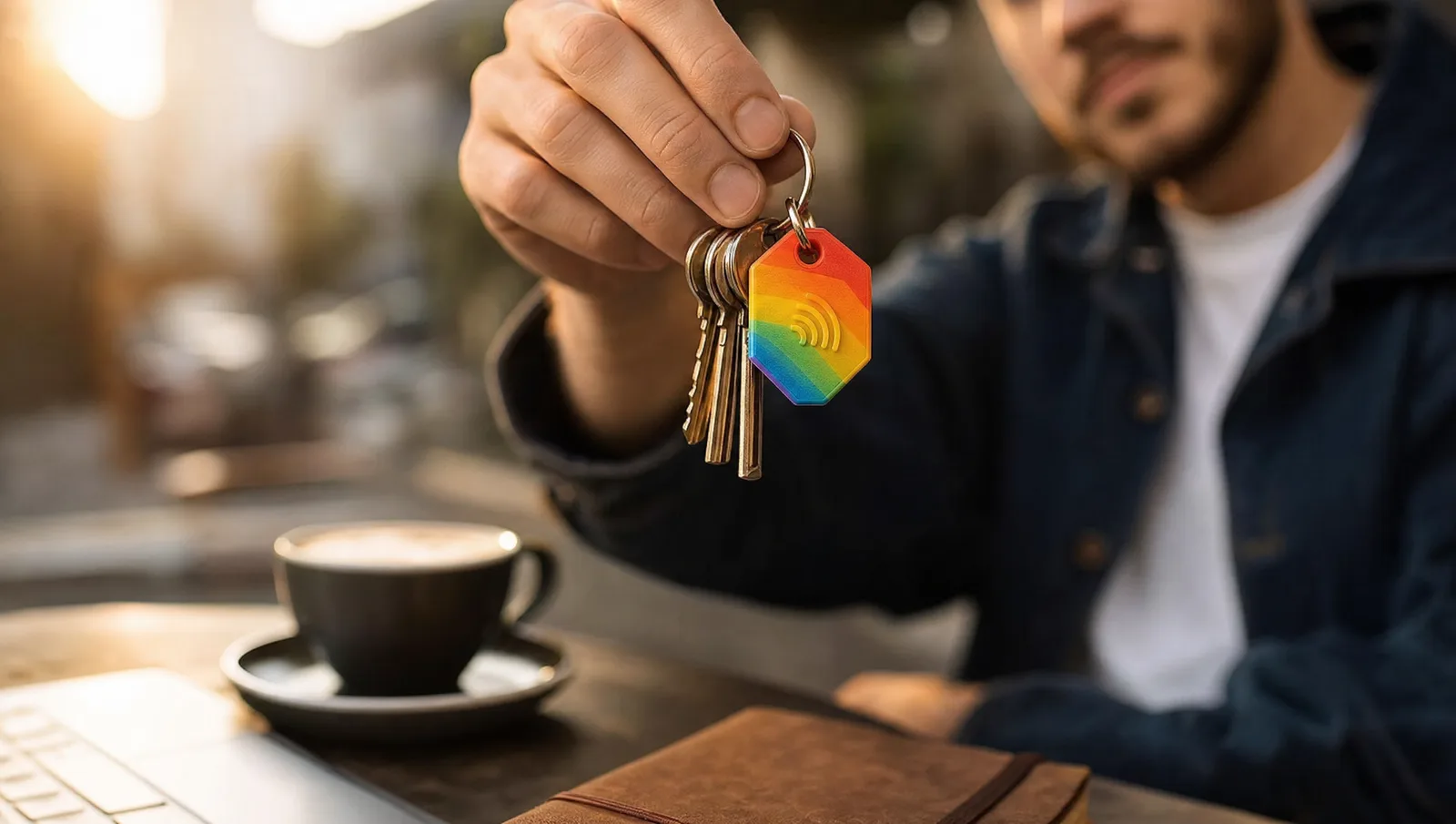 Professional holding a Tapora keychain